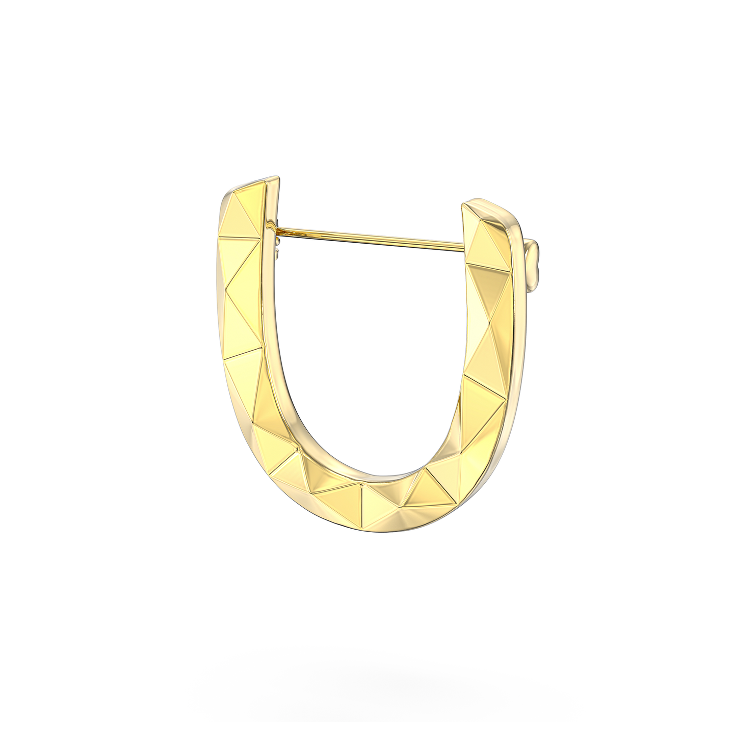 U-shaped lattice brooch 4-Sided 8-Grid (Gold Geo Loop)