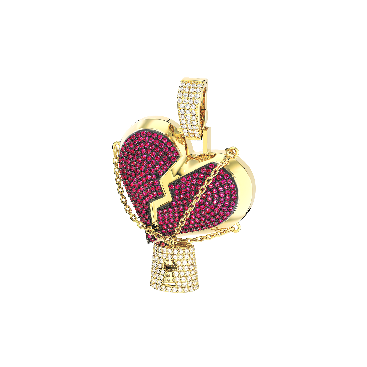 Locked Heart  Playful Jewelry (Heart Lock Pendant)